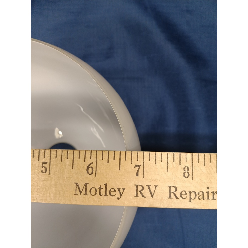 Opal White Glass Globe VTG Lamp Shade Replacement 8 Inch Dome Fitter MCM Style - Picture 8 of 10